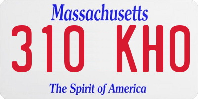 MA license plate 310KH0