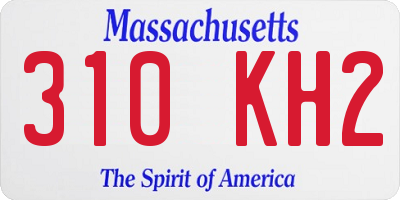 MA license plate 310KH2