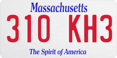 MA license plate 310KH3