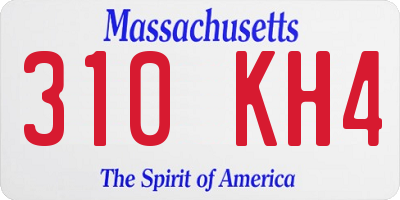 MA license plate 310KH4