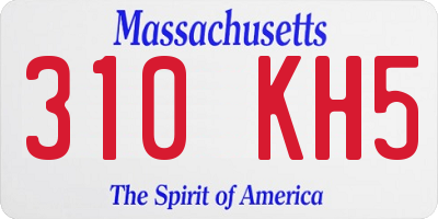 MA license plate 310KH5