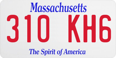 MA license plate 310KH6