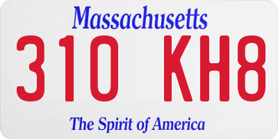 MA license plate 310KH8