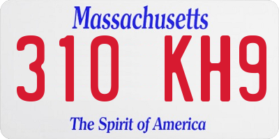 MA license plate 310KH9