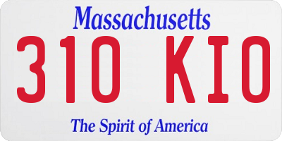 MA license plate 310KI0