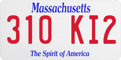 MA license plate 310KI2