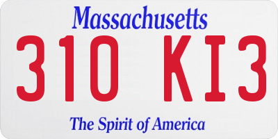 MA license plate 310KI3