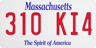 MA license plate 310KI4