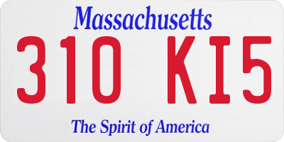 MA license plate 310KI5