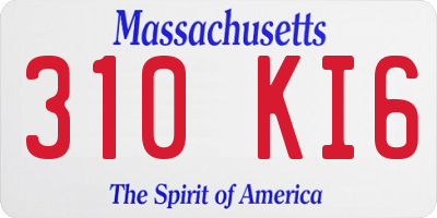MA license plate 310KI6