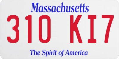 MA license plate 310KI7