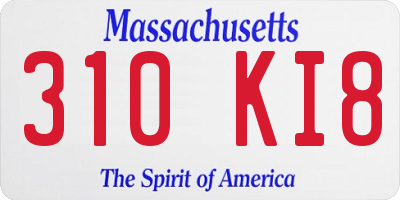 MA license plate 310KI8