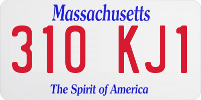 MA license plate 310KJ1