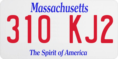MA license plate 310KJ2