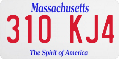 MA license plate 310KJ4