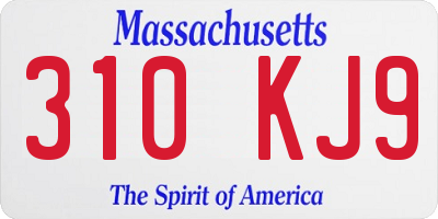 MA license plate 310KJ9