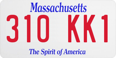 MA license plate 310KK1