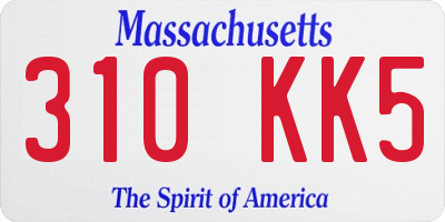 MA license plate 310KK5