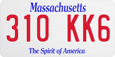 MA license plate 310KK6