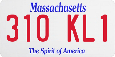 MA license plate 310KL1