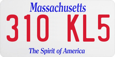 MA license plate 310KL5