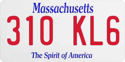 MA license plate 310KL6