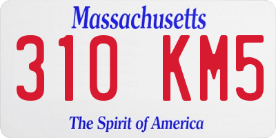 MA license plate 310KM5