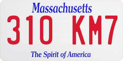 MA license plate 310KM7