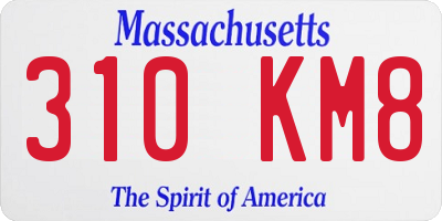 MA license plate 310KM8
