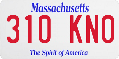 MA license plate 310KN0