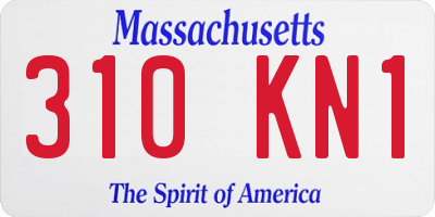 MA license plate 310KN1