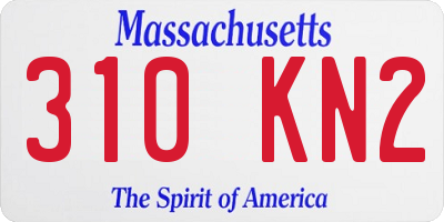 MA license plate 310KN2