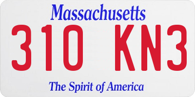 MA license plate 310KN3
