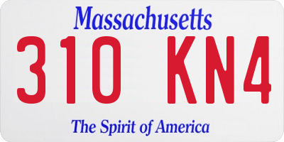 MA license plate 310KN4