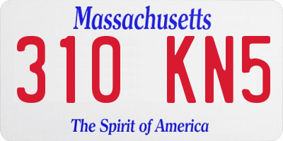 MA license plate 310KN5