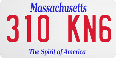 MA license plate 310KN6