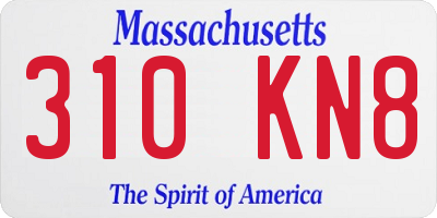 MA license plate 310KN8
