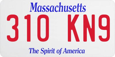 MA license plate 310KN9