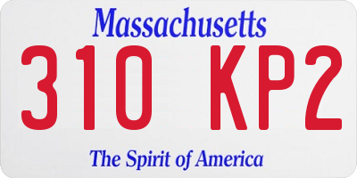 MA license plate 310KP2