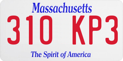 MA license plate 310KP3