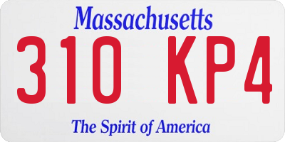 MA license plate 310KP4