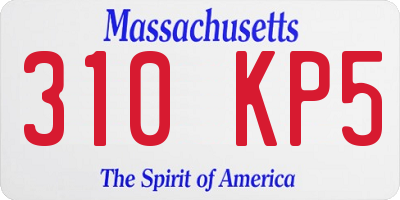 MA license plate 310KP5