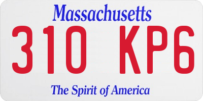 MA license plate 310KP6