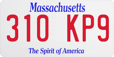 MA license plate 310KP9