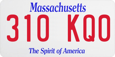 MA license plate 310KQ0