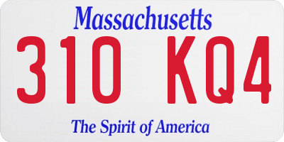 MA license plate 310KQ4