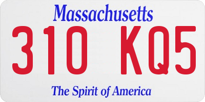 MA license plate 310KQ5