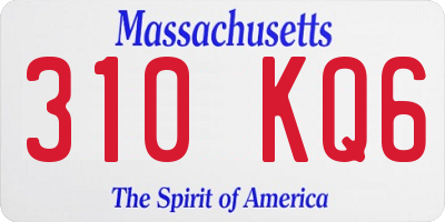 MA license plate 310KQ6