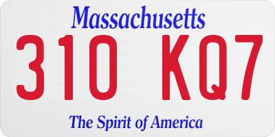 MA license plate 310KQ7