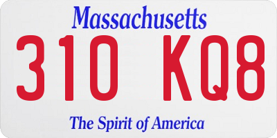 MA license plate 310KQ8